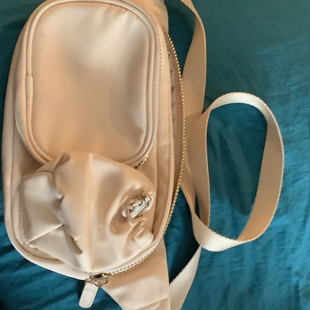 Cream Crossbody Sling Bag - Minimal Everyday Style